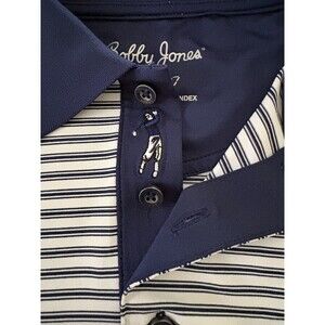 NWOT Bobby Jones X-H2O Polo Golf Shirt Mens White Blue Stripe Lightweight Sz XL